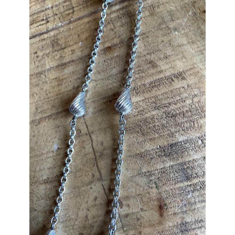 Christian James by Scott Grimes Sterling 36" Fluted Teardrop Station Necklace - Picture 7 of 9